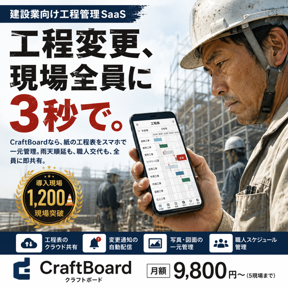 建設業アプリ開発バナー